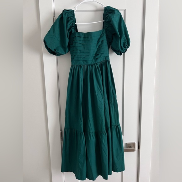 Abercrombie & Fitch Dresses & Skirts - Abercrombie & Fitch Teal Puff Sleeve Midi Dress